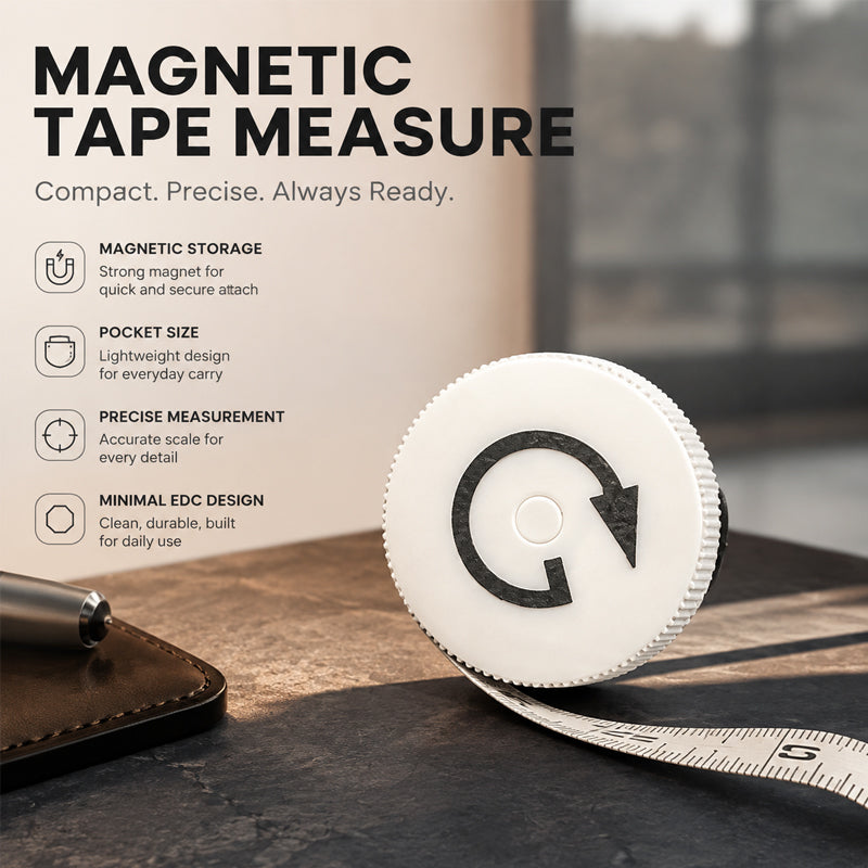 🧲📏 Compact Magnetic Tape Measure — Palm-Sized Precision Ready for Your EDC! ✨