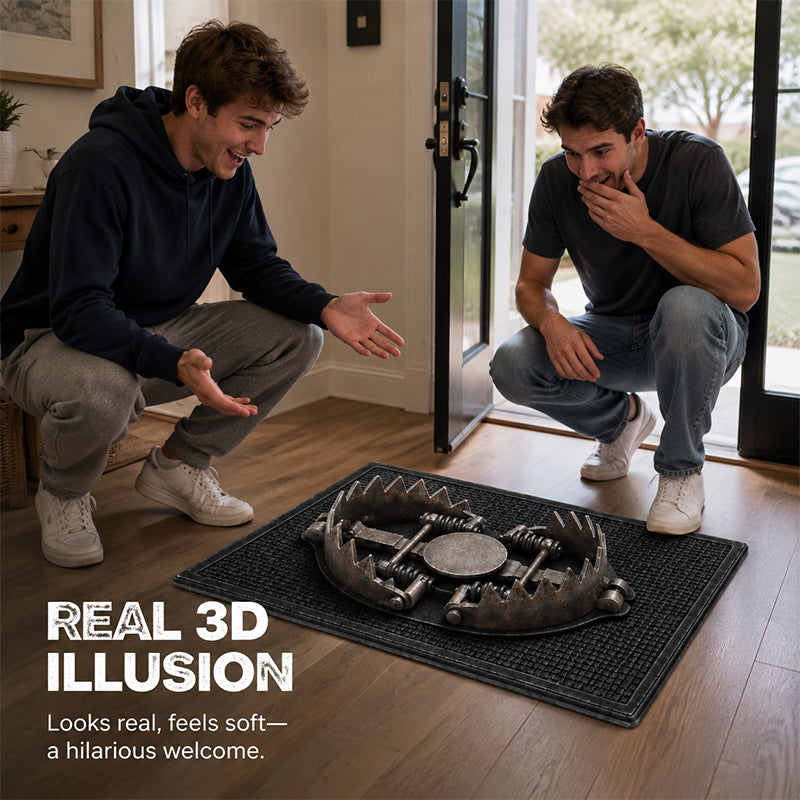 🚪 Trick‑Trap 3D Illusion Doormat | Fun Optical Illusion Floor Mat for Home Entrance