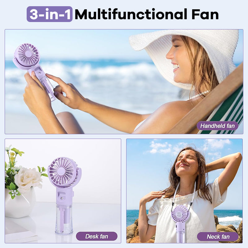💦❄️ 3-in-1 Portable Spray Fan