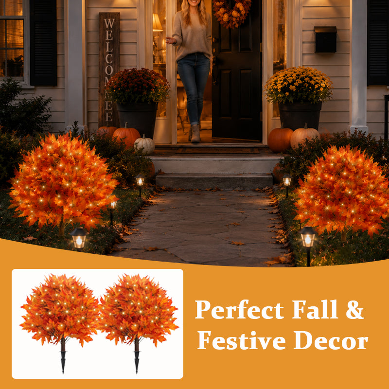 🍁Light-Up Autumn Maple Garden Stakes – Festive Autumn Countdown! 🍂✨