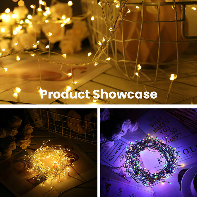 Copper wire firework fairy lights