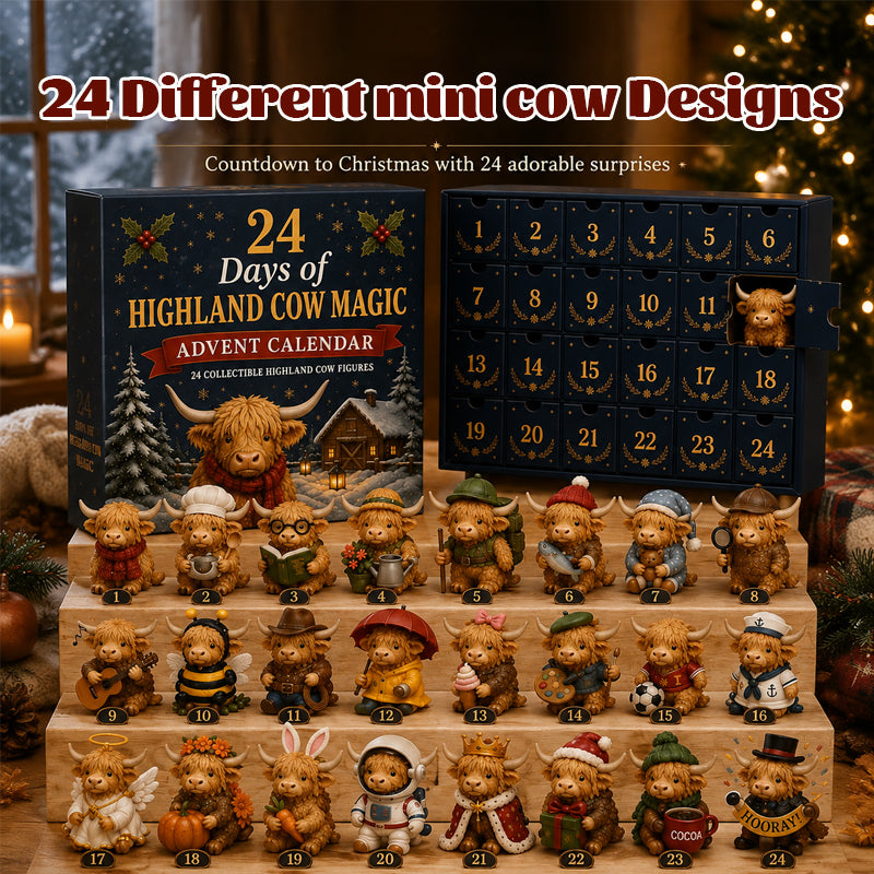 🐮24 Day Highland Cow Magic Advent Calendar（3D）