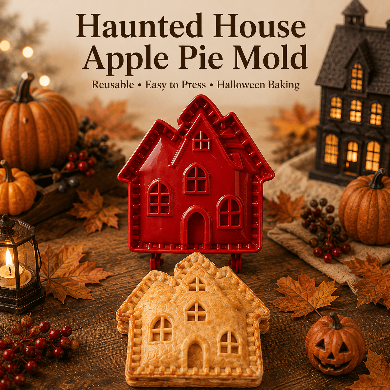 🎃 Halloween Mini Pie Mold Set – 8 Spooky Designs for Easy Festive Baking