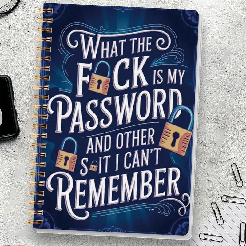 ⏰Sale last 4 hours: Save 49% - 📅Funny password notebook - Spiral bound with lock icons and fun security phrases✍️