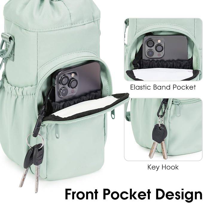 ✨Durable and waterproof💦Bottle holder sling bag with mobile phone pocket - shoulder bag with crossbody strap
