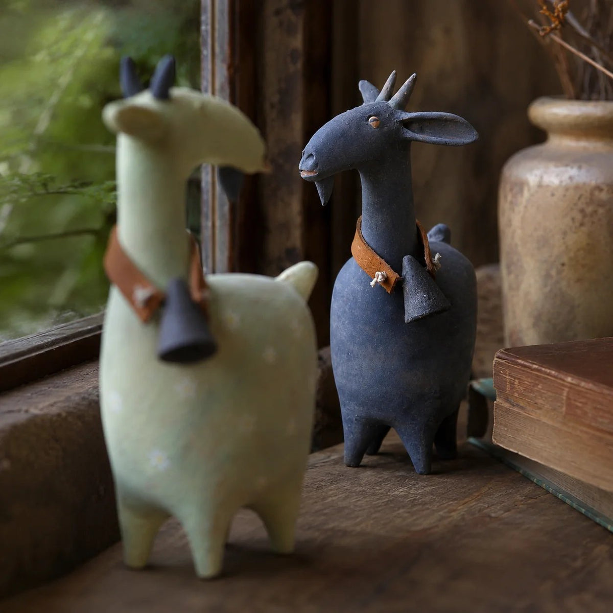 Whimsical Farmhouse Goat Figurines