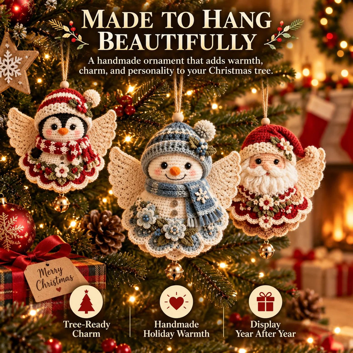 🎄 DIY kit for a crocheted Christmas angel ornament – Make it yourself, hang it up, and cherish it✨