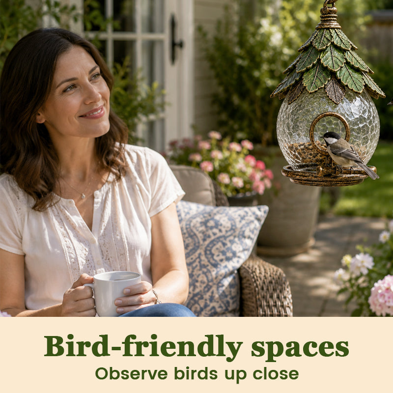 🐦 Vintage Globe Bird Feeder Cover｜A Cozy Decorative Haven For Backyard Birds