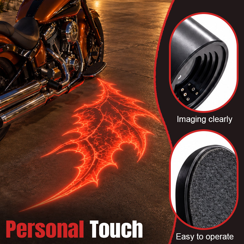 Motorcycle Devil Wing LED Projection Lights – Red Ground Effect for Night Rides
