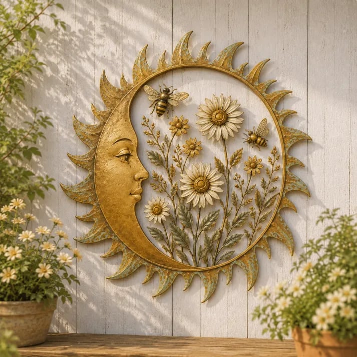☀️ Vintage Sun Garden Wall Decor — Bring Warmth & Classic Charm to Your Garden! ✨🌿