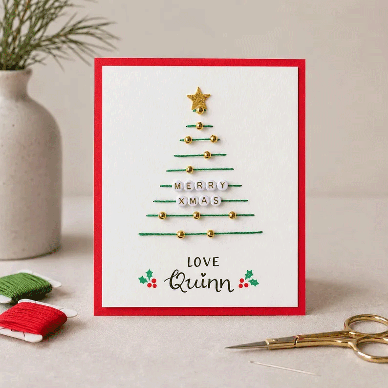 🎄🧵 DIY set for a Christmas card with string art