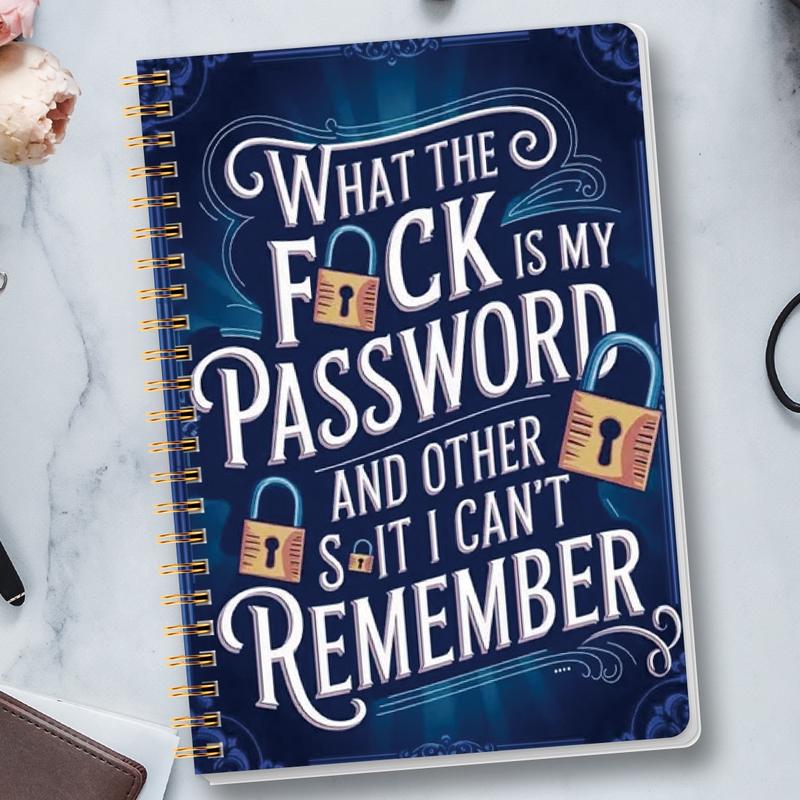 ⏰Sale last 4 hours: Save 49% - 📅Funny password notebook - Spiral bound with lock icons and fun security phrases✍️