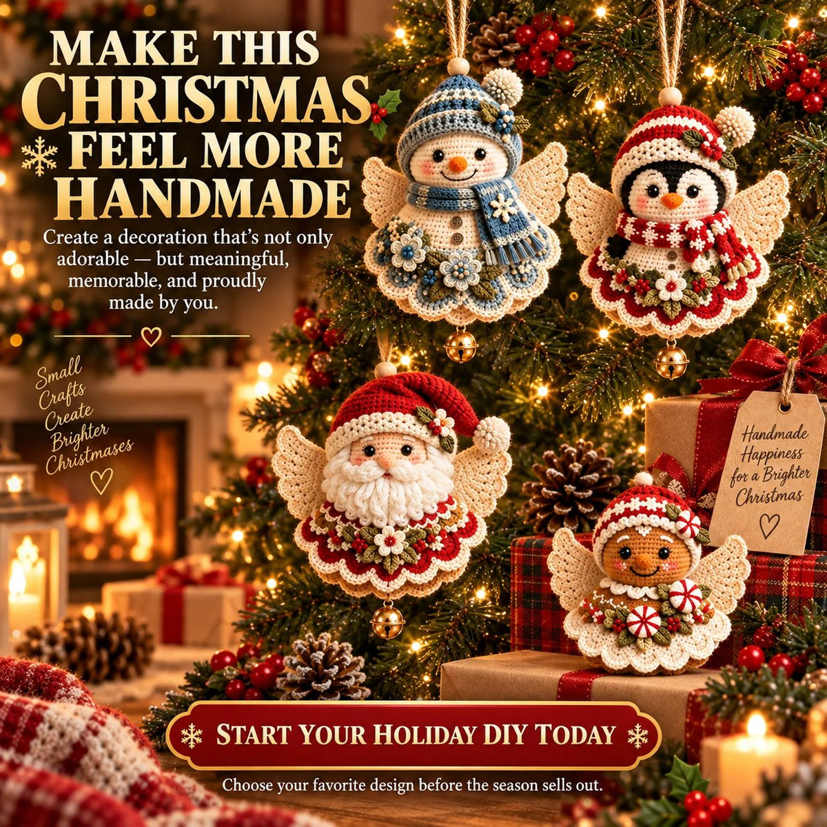 🎄 DIY kit for a crocheted Christmas angel ornament – Make it yourself, hang it up, and cherish it✨