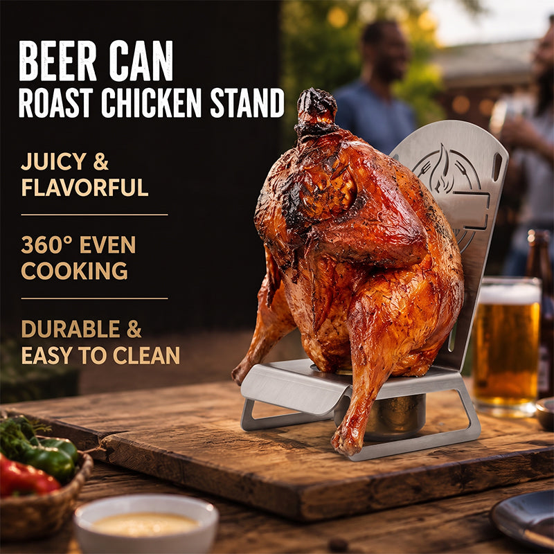 🍻Beer Can Chicken Roaster Stand – Enjoy Crispy Skin & Super Tender, Juicy Meat! 🍗✨