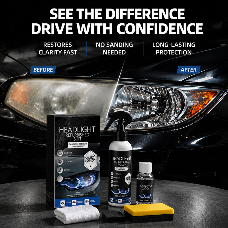 Car Headlight Restoration Spray Kit