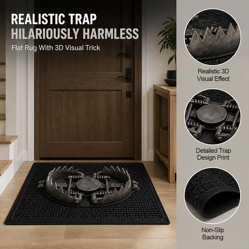 🚪 Trick‑Trap 3D Illusion Doormat | Fun Optical Illusion Floor Mat for Home Entrance