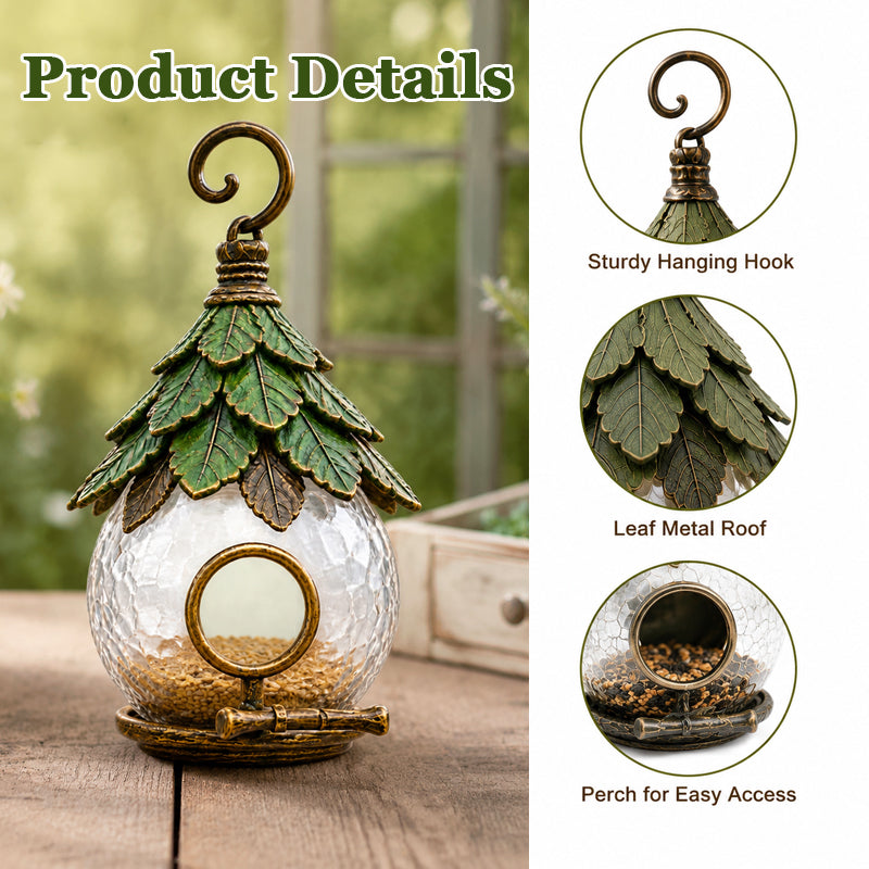🐦 Vintage Globe Bird Feeder Cover｜A Cozy Decorative Haven For Backyard Birds