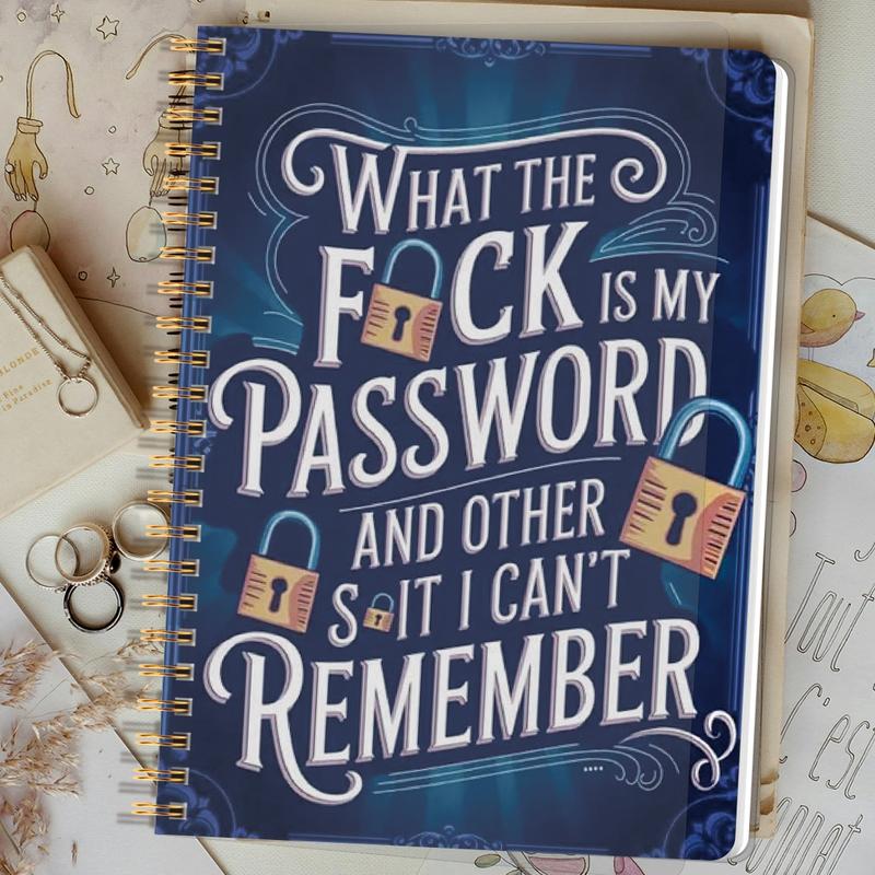 ⏰Sale last 4 hours: Save 49% - 📅Funny password notebook - Spiral bound with lock icons and fun security phrases✍️