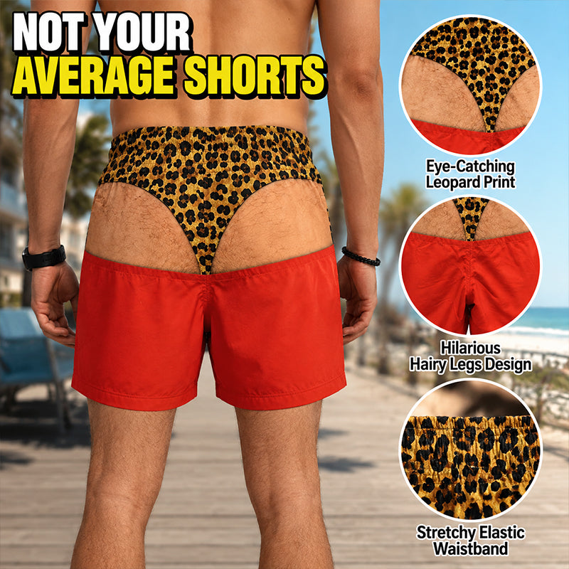 🩳 Men's Leopard Print Beach Shorts
