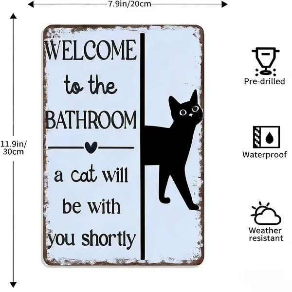 🔥Last day 49% off – Vintage black and white cat wall art