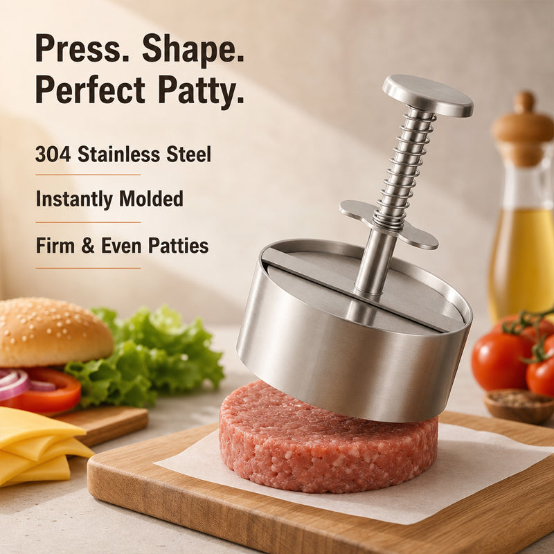 🍔 Stainless Steel Burger Press | Make Perfect Even Patties Easily