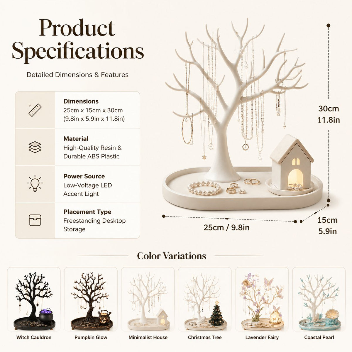 🎄Illuminated jewelry tree organizer