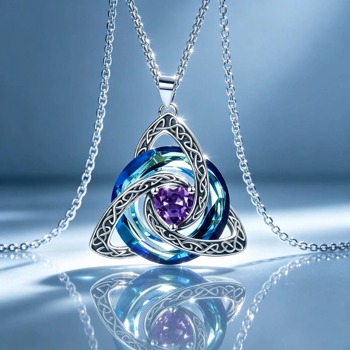 Birthstone Celtic Trinity Knot Necklace ✨