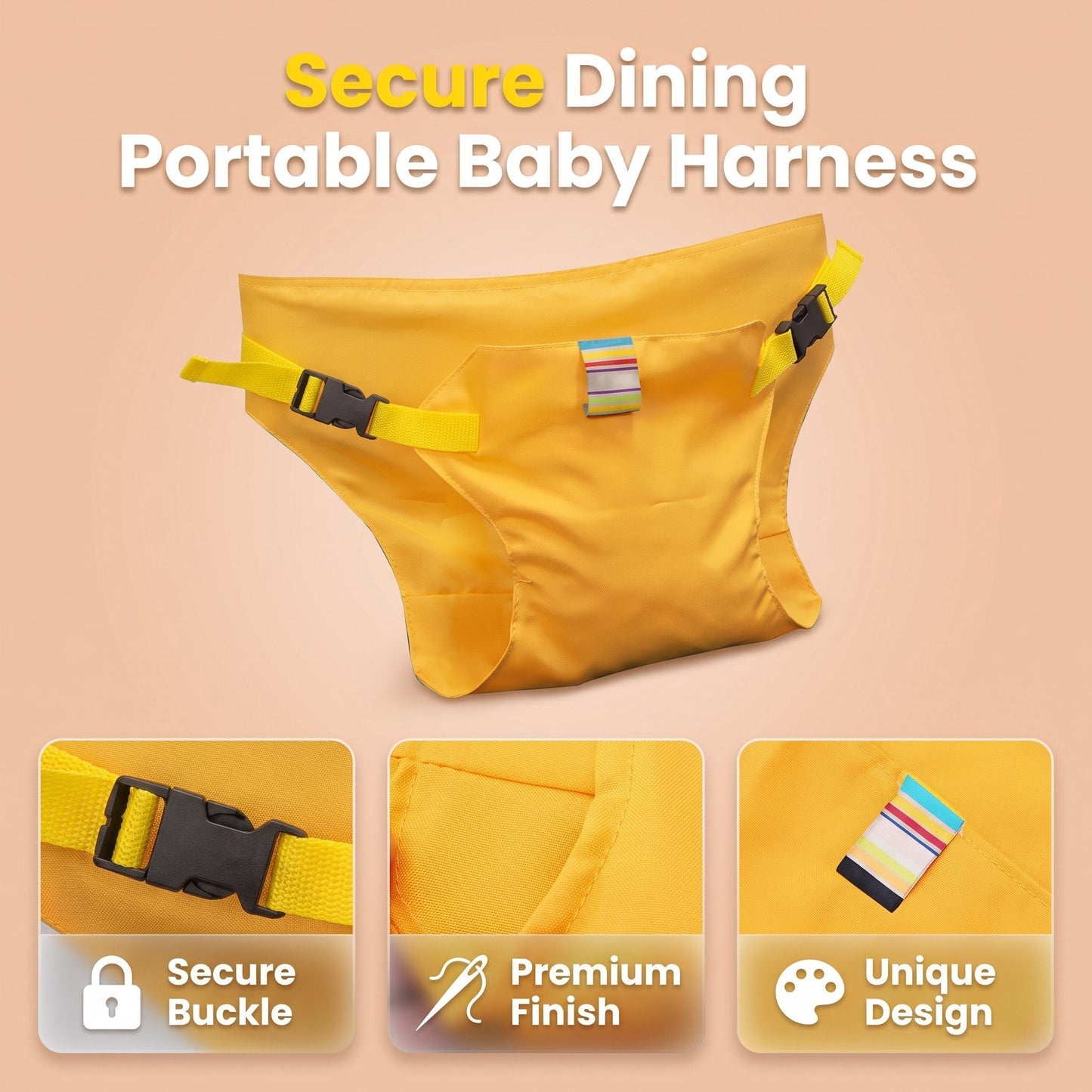 Child seat safety belts – Portable food strap holder