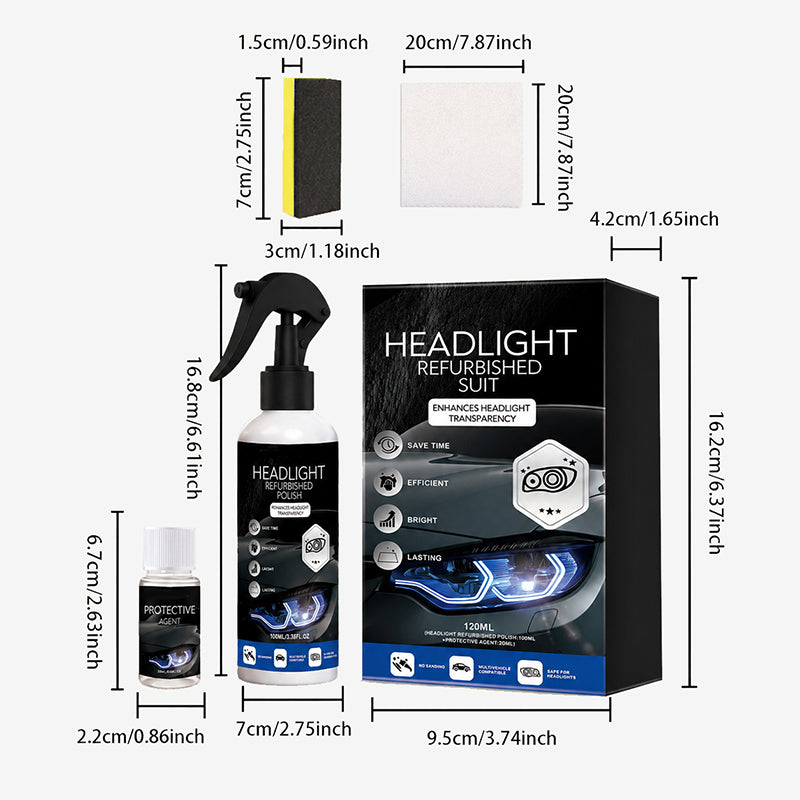 Car Headlight Restoration Spray Kit