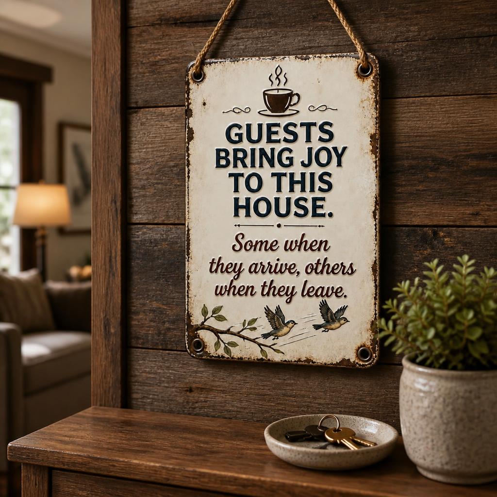 ✨🏡Cozy Welcome Metal Sign for Porch & Garden - Weatherproof Vintage Wall Decor for Front Door, Outdoor Gate & Yard Fence