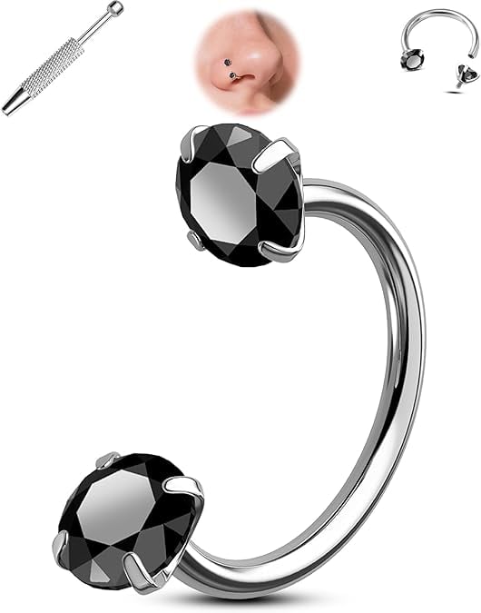 Horseshoe-shaped nose ring – internal thread & comfortable