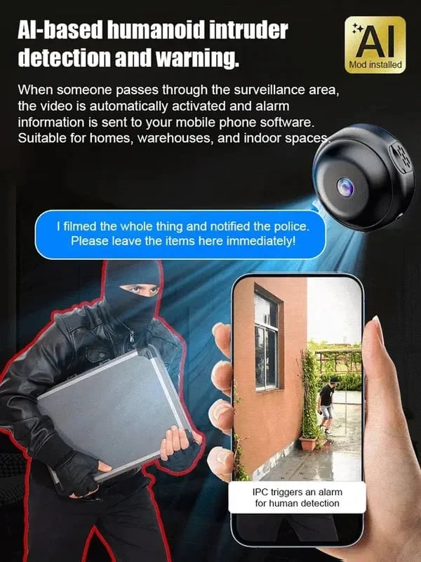 📸 1080P coin-sized wireless mini camera, can be installed anywhere, real-time remote monitoring via smartphone.