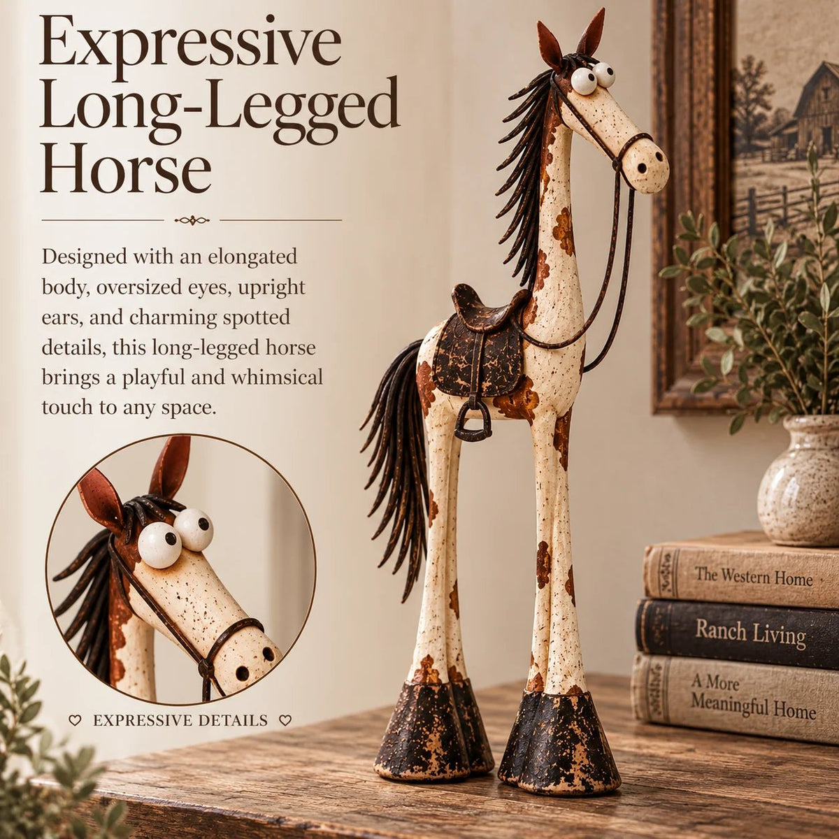 🤠🐴 Whimsical Western Cowboy & Horse Figurine Duo 🌵