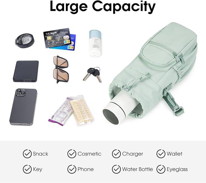 ✨Durable and waterproof💦Bottle holder sling bag with mobile phone pocket - shoulder bag with crossbody strap