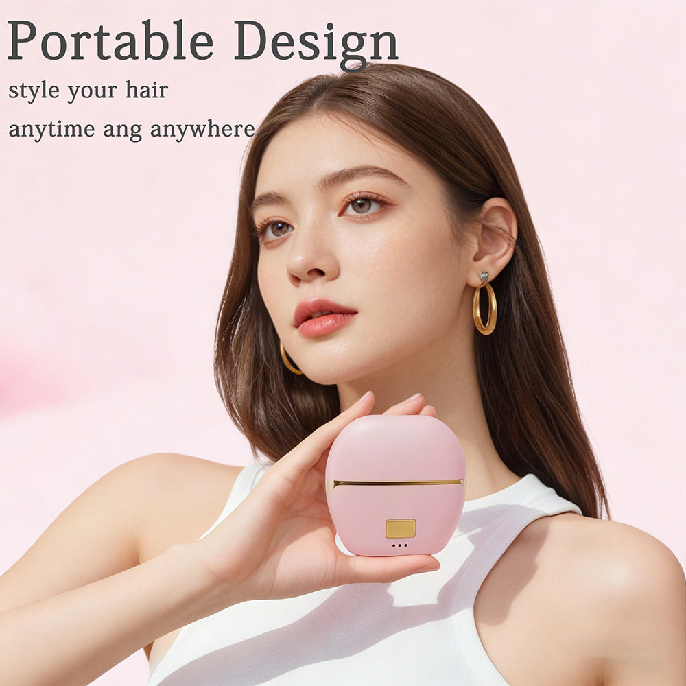 💇‍♀️Portable mini hair straightener brush with negative ions