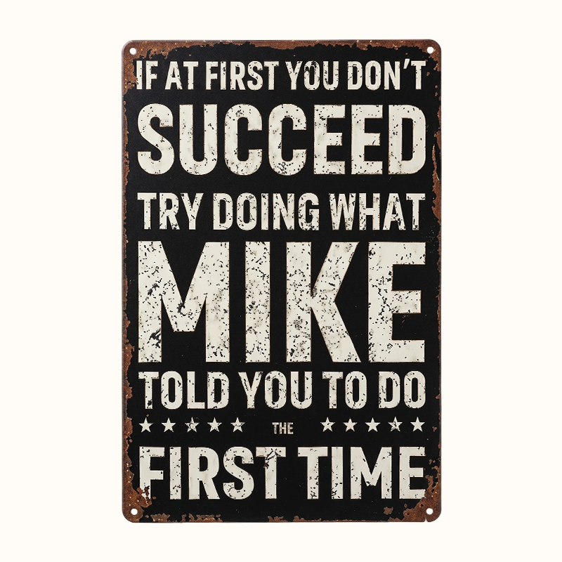 😄 Vintage Motivational Metal Sign: Witty Retro Wall Decor Plaque! 🛠️