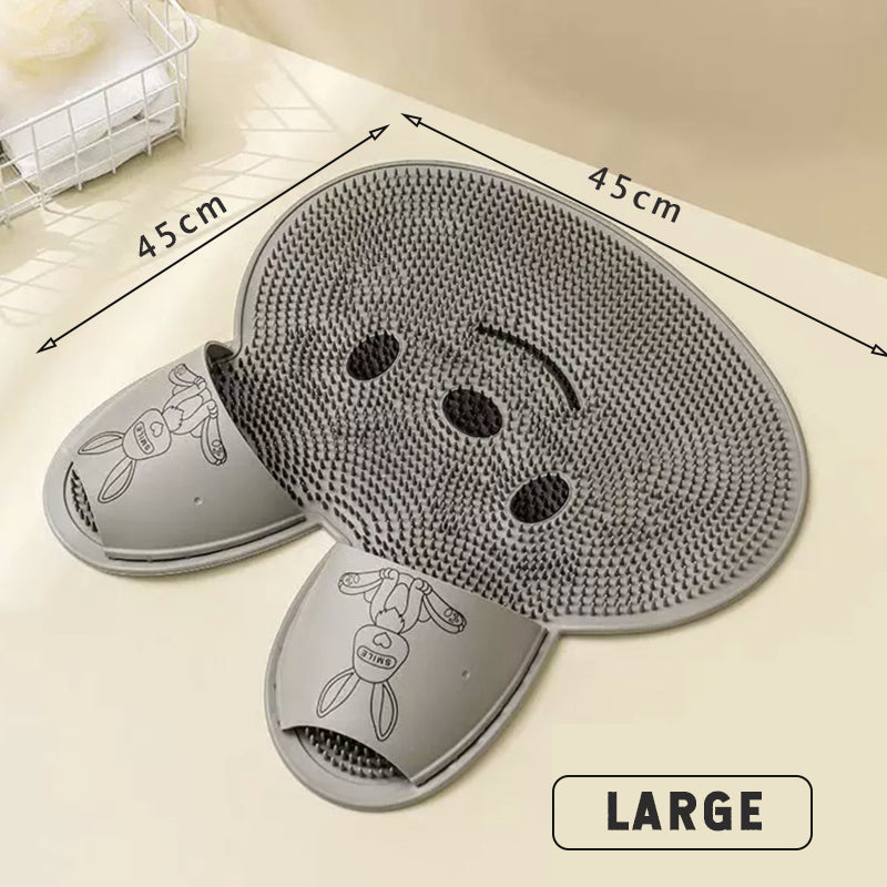 Foot cleaning and massage mat with suction cups – Soft shower mat for foot cleansing