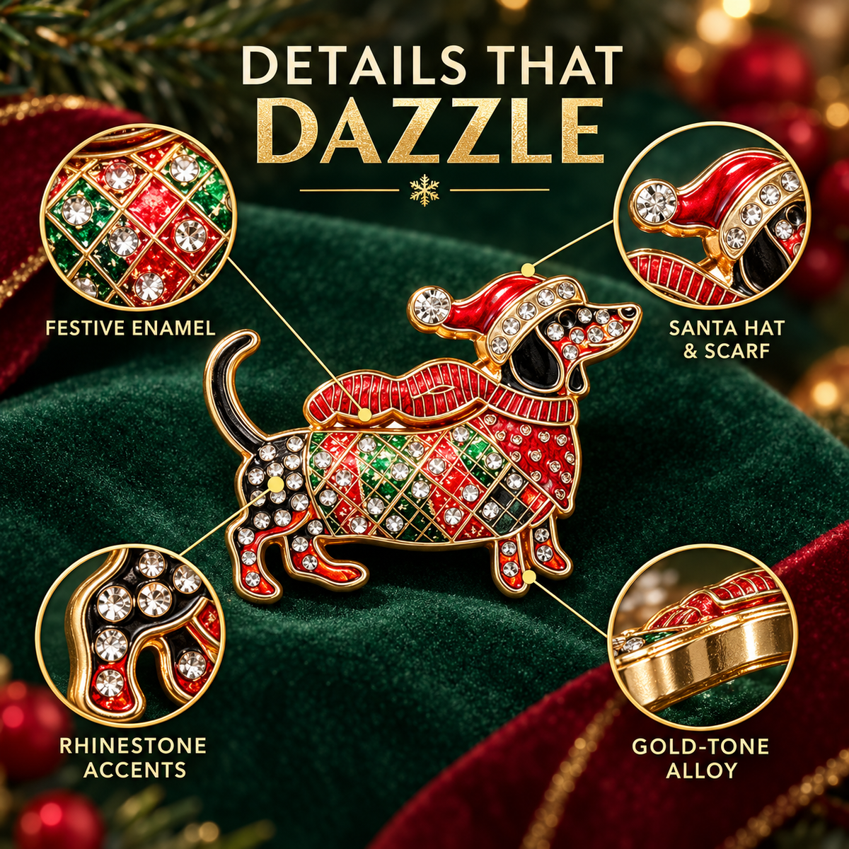 🐾🎄Limited Edition Dachshund Brooch