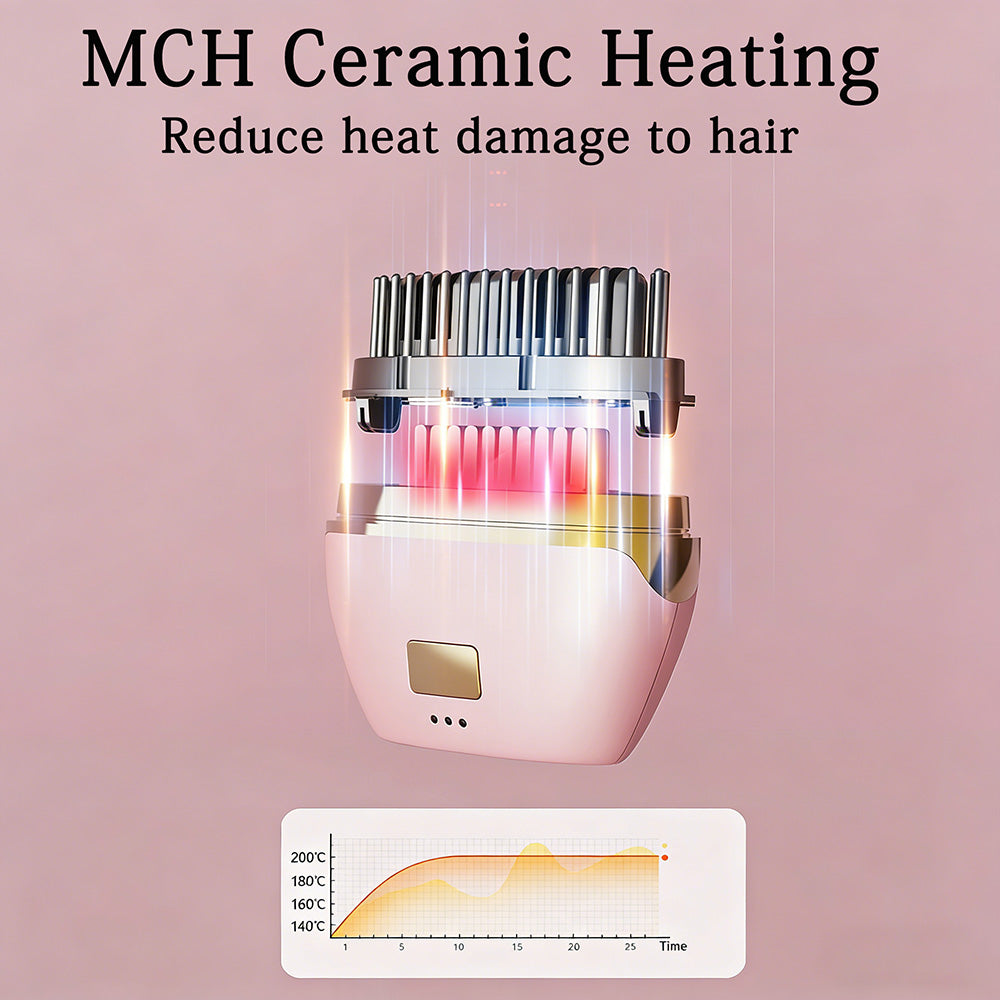 💇‍♀️Portable mini hair straightener brush with negative ions