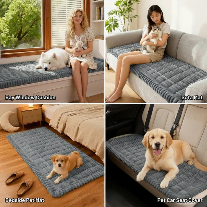 Plush Quilted Non-Slip Sofa Protector Cover for Pets