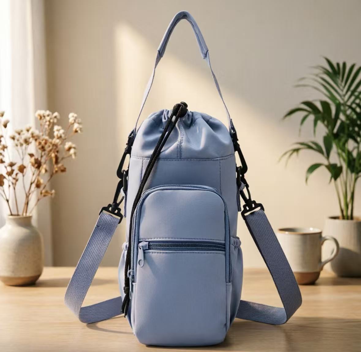 ✨Durable and waterproof💦Bottle holder sling bag with mobile phone pocket - shoulder bag with crossbody strap