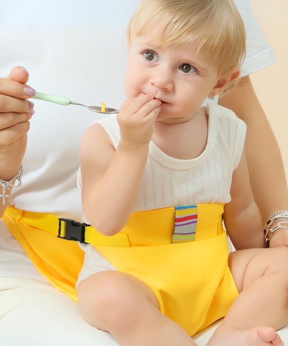 Child seat safety belts – Portable food strap holder