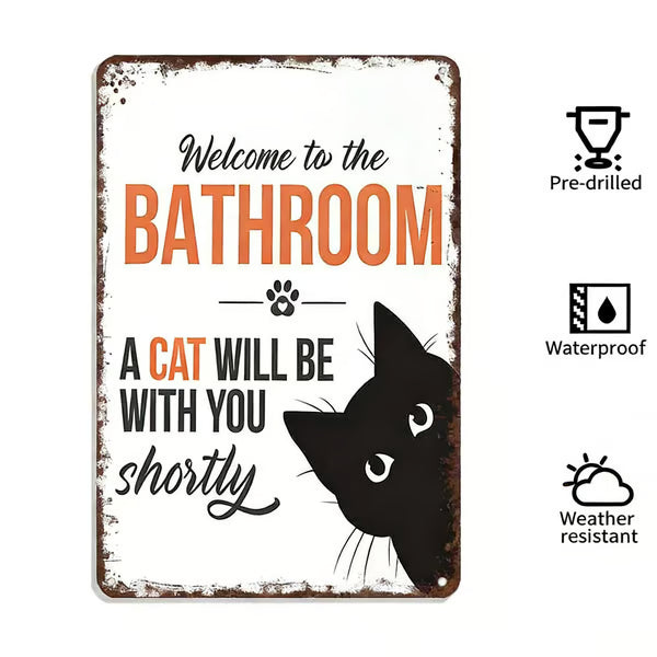 🔥Last day 49% off – Vintage black and white cat wall art