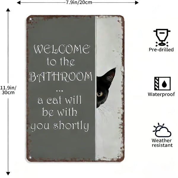 🔥Last day 49% off – Vintage black and white cat wall art