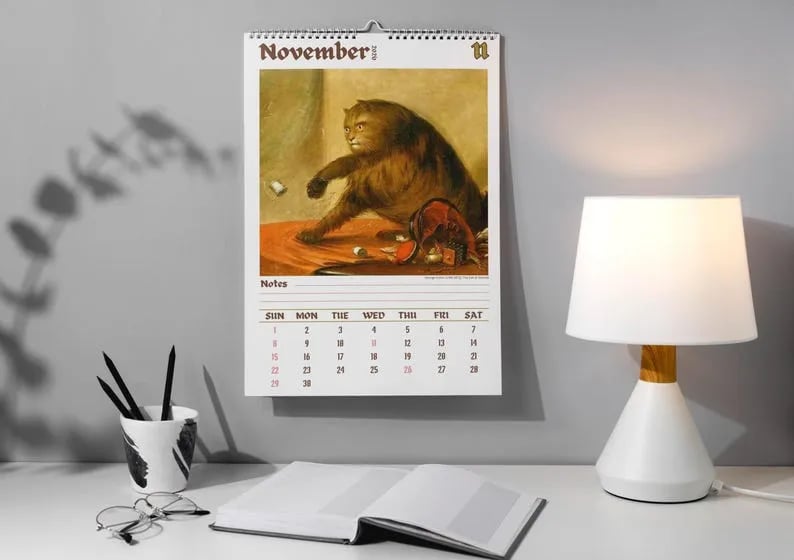 🔥Last day 49% OFF - 🗓️🎨 Meet the strange cats in Renaissance paintings 2026 calendar