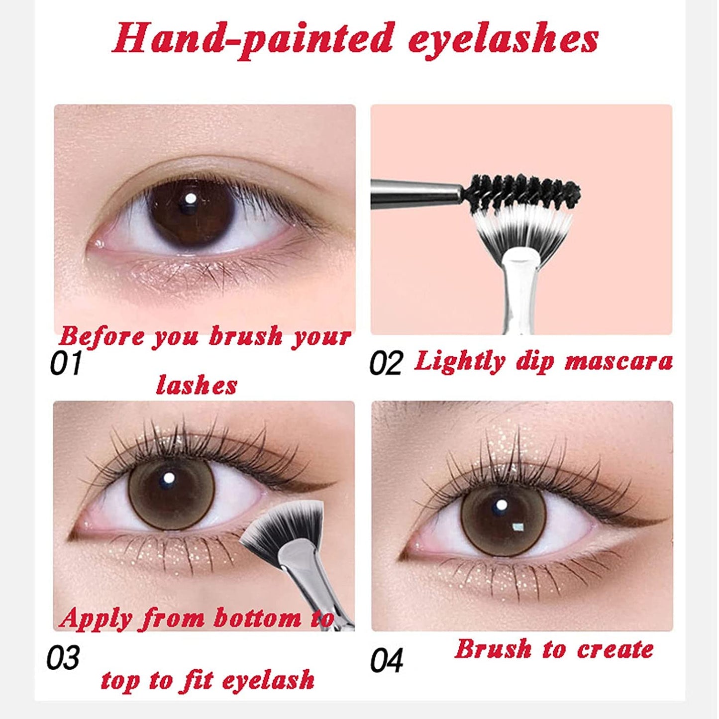 Foldable angled eyelash brush
