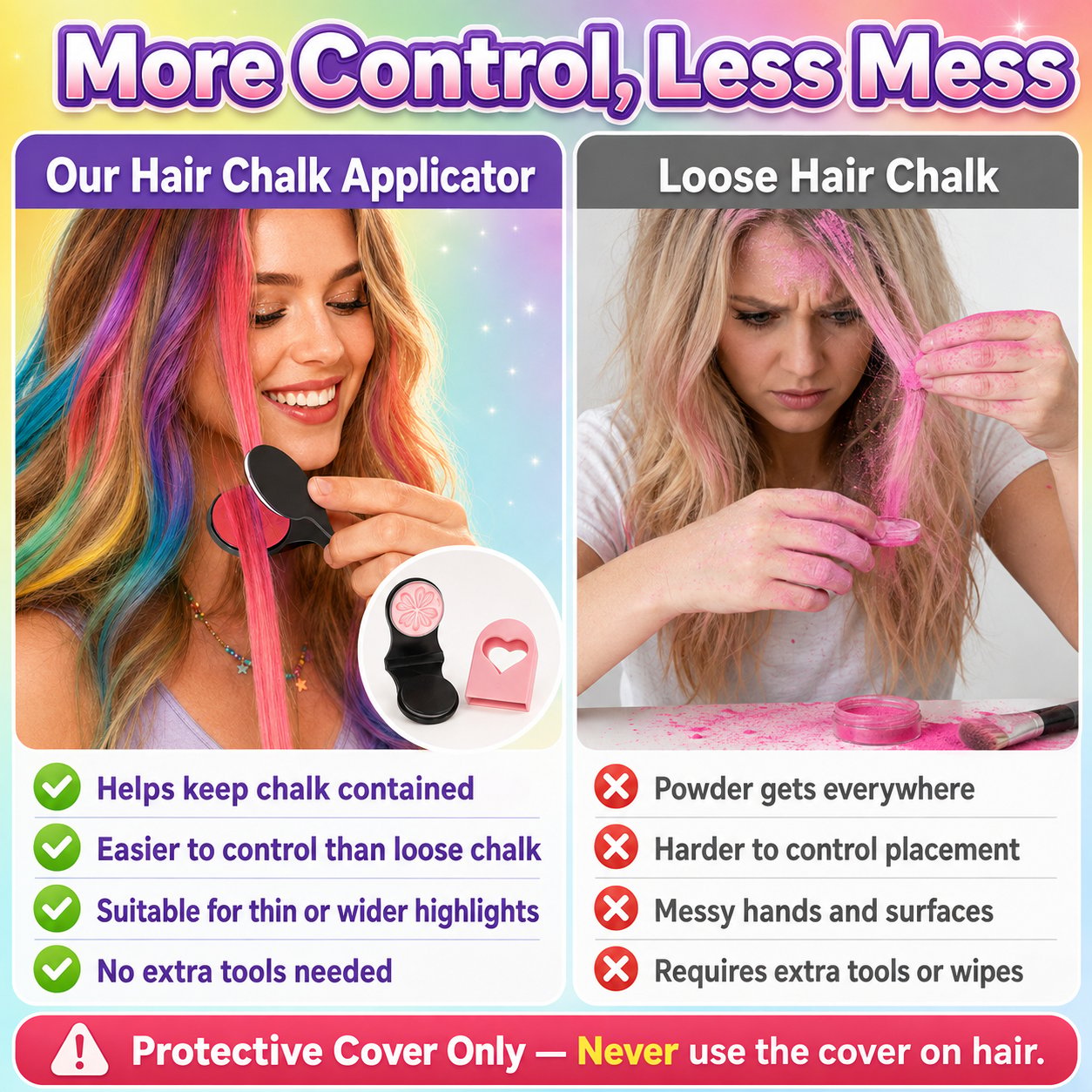 🔥Last day with 50% off – 🌈Set of 12 temporary hair crayons with applicator