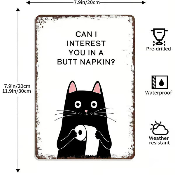 🔥Last day 49% off – Vintage black and white cat wall art