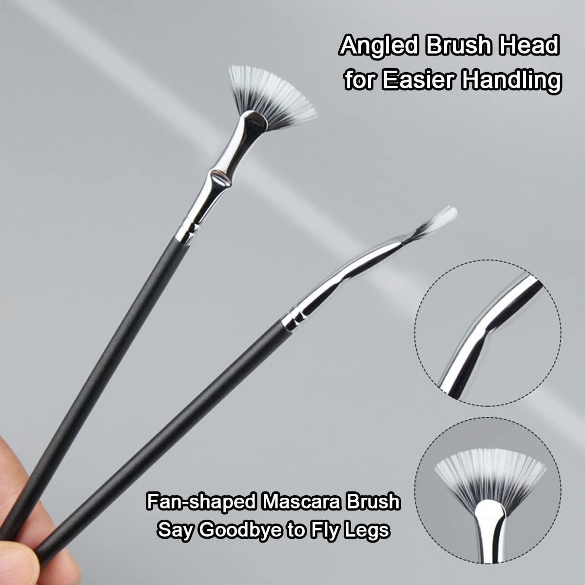 Foldable angled eyelash brush