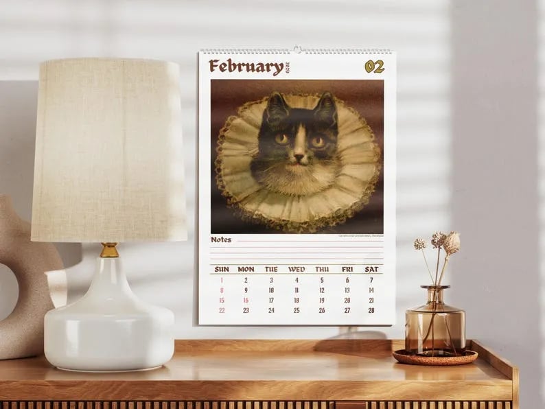 🔥Last day 49% OFF - 🗓️🎨 Meet the strange cats in Renaissance paintings 2026 calendar
